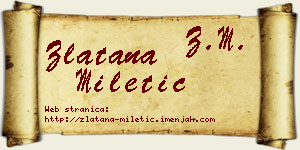 Zlatana Miletić vizit kartica